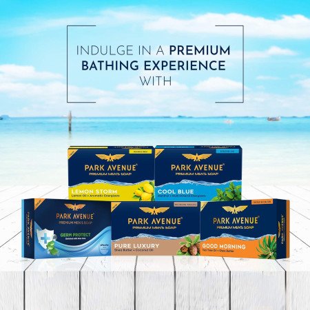 Park Avenue Premium Mens Soaps for Bath Cool Blue | 125g (Pack of 4) | Menthol & Mineral Energizer | Grade 1 Soap | For All Skin Park Avenue Premium Mens Soaps for Bath Cool Blue | 125g (Pack of 4) | Menthol & Mineral Energizer | Grade 1 Soap | For All Skin
