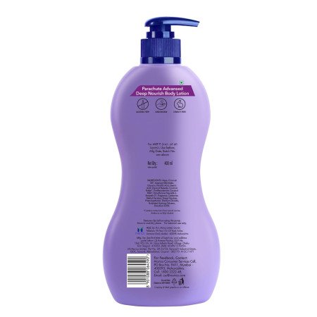 Parachute Advansed Deep Nourish Body Lotion for Women & Men, Dry Skin, 400ml | Pure Coconut Milk, 100% Natural, 72h