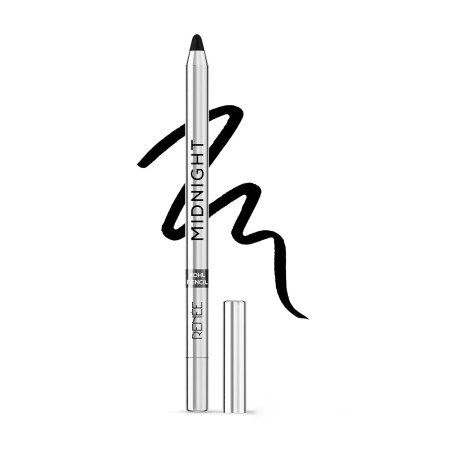 RENEE Midnight Kohl Pencil - Smudgeproof and Waterproof Kajal - 24 Hrs Long Stay - Darkest Black - One Swipe Application - Rich