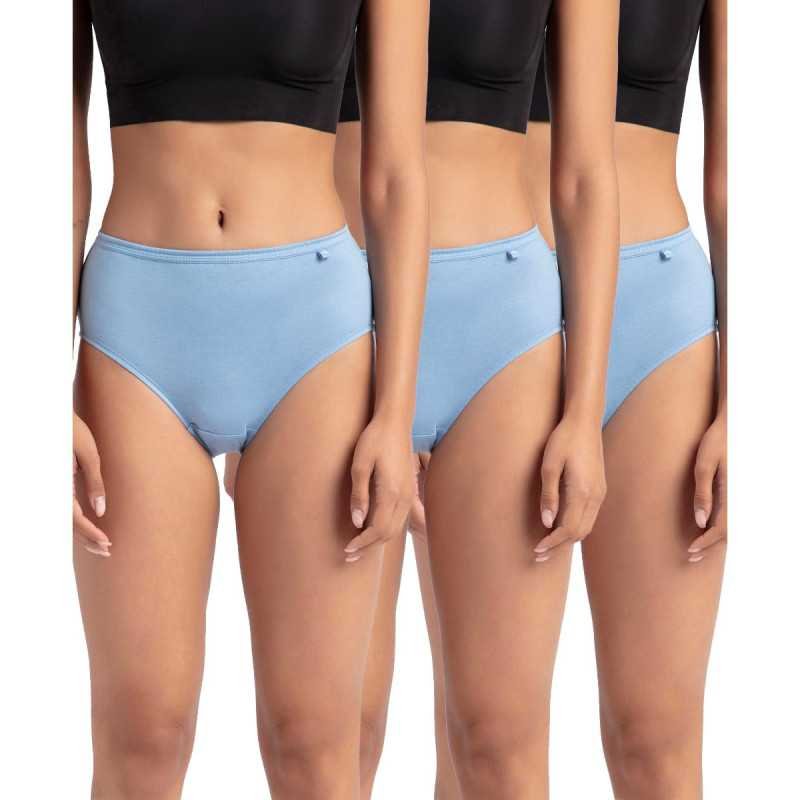 Jockey 1406 Women's High Coverage Super Combed Cotton Mid Waist Hipster with Concealed Waistband and StayFresh Treatment (Pack