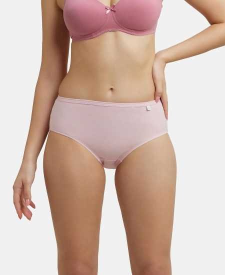 Jockey 1406 Women's High Coverage Super Combed Cotton Mid Waist Hipster with Concealed Waistband and StayFresh Treatment (Pack