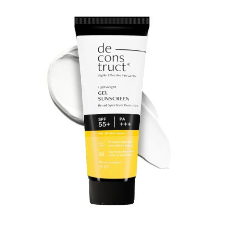Deconstruct Face Gel Sunscreen SPF 55+ and PA+++ | Gel based sunscreen for oily skin, combination skin, normal skin | Broad