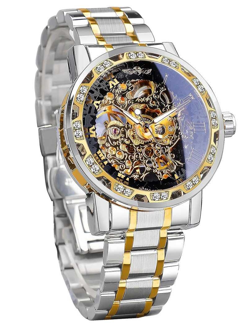 FORSINING Mechanical Men's Watch(Gold Dial Silver Colored Strap)-S1089-2 FORSINING Mechanical Men's Watch(Gold Dial Silver Colored Strap)-S1089-2