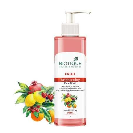 Biotique Fruit Brightening Face Wash| Ayurvedic and Organically Pure| Advanced Swiss Technology |100% Botanical Extracts|