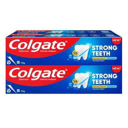 Colgate Strong Teeth Toothpaste, 500g, Indias No: 1 Toothpaste Brand, Calcium-boost Tooth Paste for 2X Stronger Teeth, Whitens