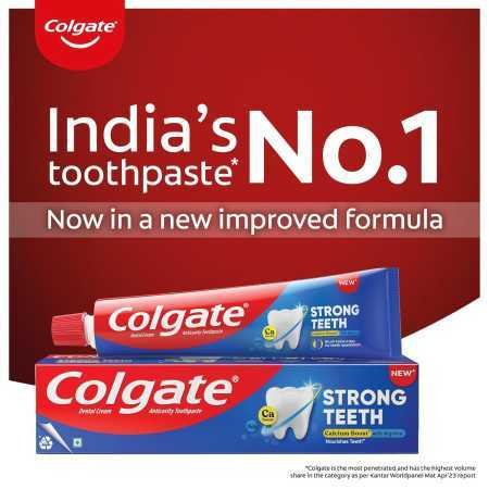 Colgate Strong Teeth Toothpaste, 500g, Indias No: 1 Toothpaste Brand, Calcium-boost Tooth Paste for 2X Stronger Teeth, Whitens