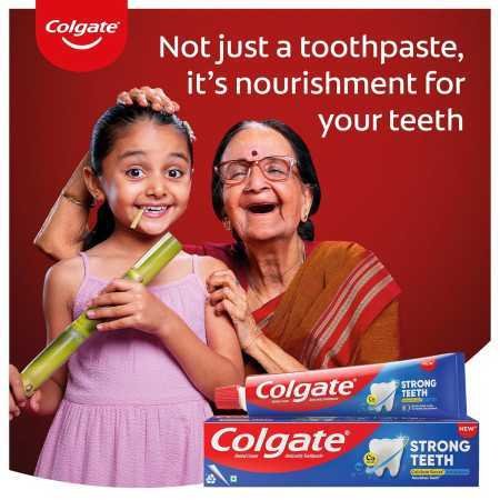 Colgate Strong Teeth Toothpaste, 500g, Indias No: 1 Toothpaste Brand, Calcium-boost Tooth Paste for 2X Stronger Teeth, Whitens