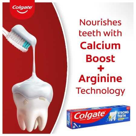 Colgate Strong Teeth Toothpaste, 500g, Indias No: 1 Toothpaste Brand, Calcium-boost Tooth Paste for 2X Stronger Teeth, Whitens