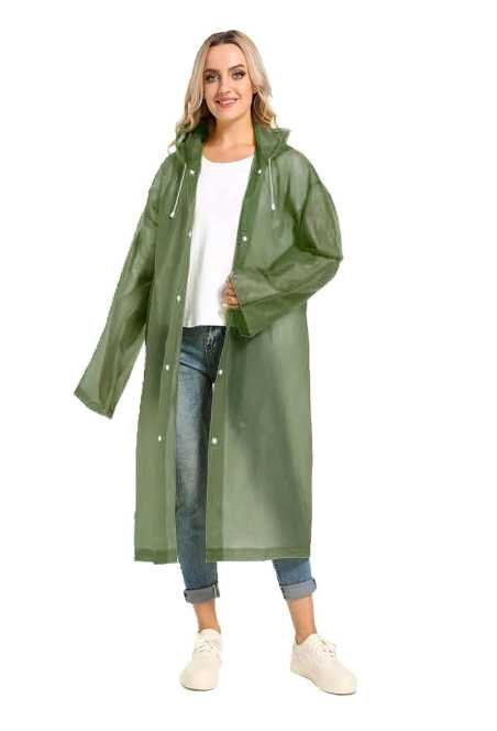 Adorazone Women's Solid Polyester Double Layer Long Ponchu Raincoat