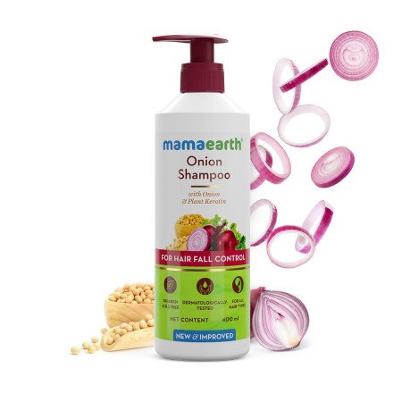 Mamaearth Onion Shampoo for Hair Growth & Hair Fall Control with Onion & Plant Keratin - 1 Litre
