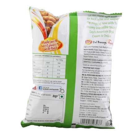 Lay's Potato Chips 48 Gram, American Style Cream & Onion Flavour, Crunchy Chips & Snacks (Weight May Vary)