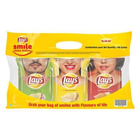 Lay's Potato Chips 48 Gram, American Style Cream & Onion Flavour, Crunchy Chips & Snacks (Weight May Vary)