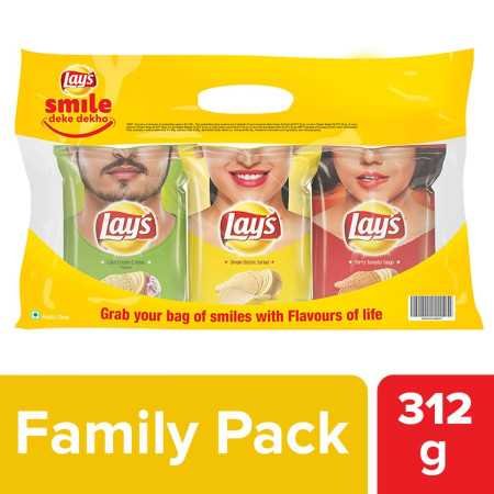 Lay's Potato Chips 48 Gram, American Style Cream & Onion Flavour, Crunchy Chips & Snacks (Weight May Vary)