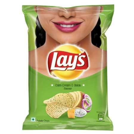 Lay's Potato Chips 48 Gram, American Style Cream & Onion Flavour, Crunchy Chips & Snacks (Weight May Vary)