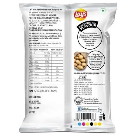 Lay's Potato Chips 48 Gram, American Style Cream & Onion Flavour, Crunchy Chips & Snacks (Weight May Vary)