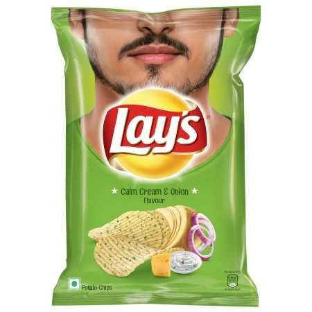 Lay's Potato Chips 48 Gram, American Style Cream & Onion Flavour, Crunchy Chips & Snacks (Weight May Vary)