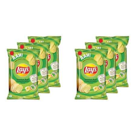 Lay's Potato Chips 48 Gram, American Style Cream & Onion Flavour, Crunchy Chips & Snacks (Weight May Vary)