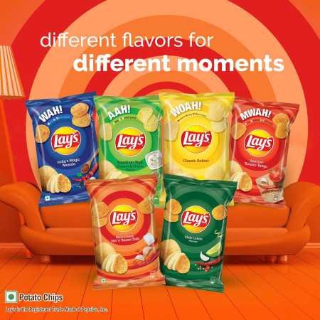 Lay's Potato Chips 48 Gram, American Style Cream & Onion Flavour, Crunchy Chips & Snacks (Weight May Vary)