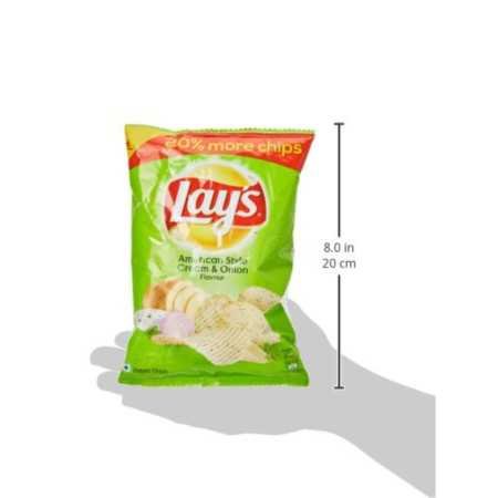 Lay's Potato Chips 48 Gram, American Style Cream & Onion Flavour, Crunchy Chips & Snacks (Weight May Vary)