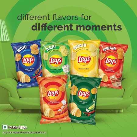 Lay's Potato Chips 48 Gram, American Style Cream & Onion Flavour, Crunchy Chips & Snacks (Weight May Vary)