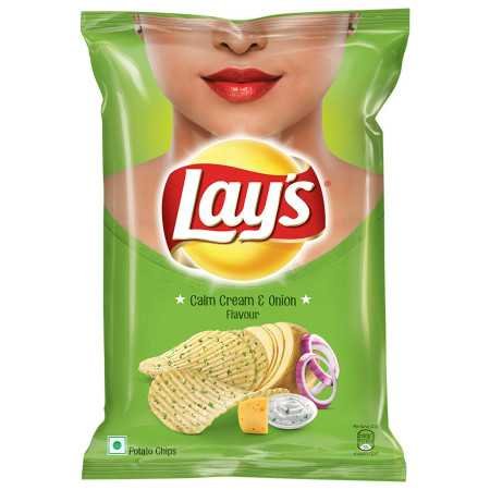 Lay's Potato Chips 48 Gram, American Style Cream & Onion Flavour, Crunchy Chips & Snacks (Weight May Vary)