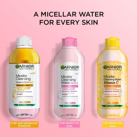 Garnier Micellar Cleansing Water - Gentle Cleanser & Make Up Remover For Everyday Use - Suitable For Sensitive Skin,