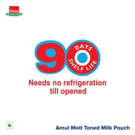 Amul Moti Homogenized Toned Milk, 450 ml Pouch Amul Moti Homogenized Toned Milk, 450 ml Pouch