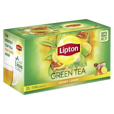 Lipton Honey Lemon Green Tea Bags, 25 Pieces