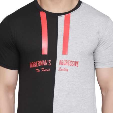 TOKO A FASHION Men's Cotton Blend Regular Fit T-shirt (TSHIRT1_NEWHALF_RED_P)