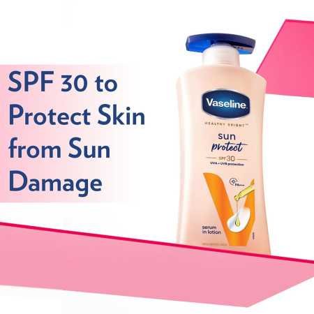 Vaseline Healthy Bright, Sun + Pollution Protection Daily Moisturizer, 400ml, for Glowing Skin, 2-in-1 Body Lotion with SPF 30, Vaseline Healthy Bright, Sun + Pollution Protection Daily Moisturizer, 400ml, for Glowing Skin, 2-in-1 Body Lotion with SPF 30,