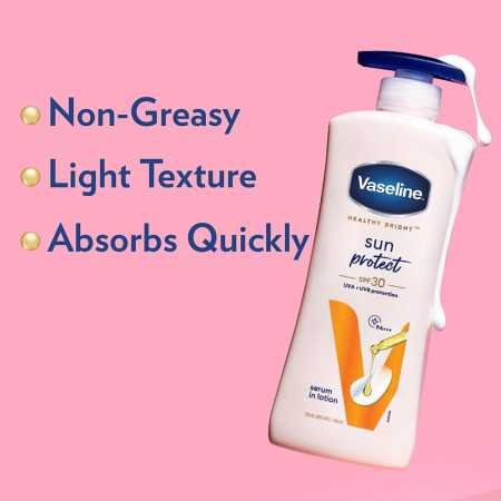 Vaseline Healthy Bright, Sun + Pollution Protection Daily Moisturizer, 400ml, for Glowing Skin, 2-in-1 Body Lotion with SPF 30, Vaseline Healthy Bright, Sun + Pollution Protection Daily Moisturizer, 400ml, for Glowing Skin, 2-in-1 Body Lotion with SPF 30,