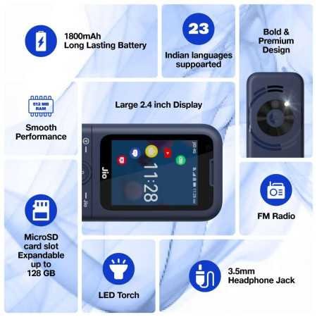 JioPhone Prima 4G Keypad Phone with Premium Design, YouTube, JioTV, JioCinema, JioSaavn, JioPay(UPI), Video Calling, LED Torch,
