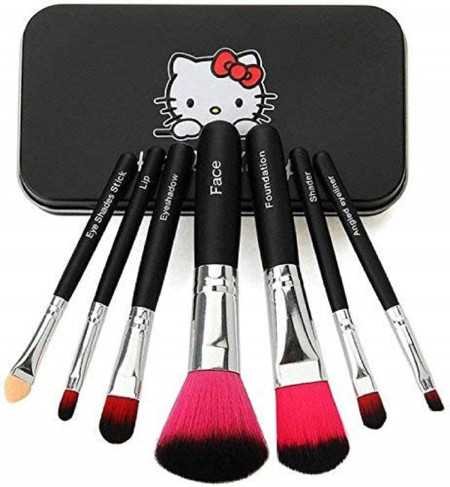 JustTya Multicolor Professional 6155 Makeup Kit For Girls Women With 7 Black Makeup Brush, 1 Lipstick, Fixer, Primer, Contour,