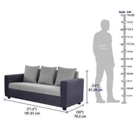 Wakefit Sofa Cum Bed | 1 Year Warranty| Sofa 3 Seater, Sofa Bed 6 X 5 Feet, Folding Sofa Bed, Sofa CumBeds for Living Room,