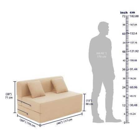 Wakefit Sofa Cum Bed | 1 Year Warranty| Sofa 3 Seater, Sofa Bed 6 X 5 Feet, Folding Sofa Bed, Sofa CumBeds for Living Room,