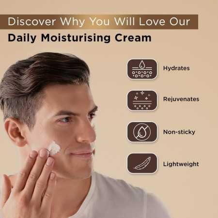 The Man Company Non-Sticky Daily Moisturizing Cream for Dry Skin | Moisturizes & Hydrates with Shea Butter, Vitamin E & Coco