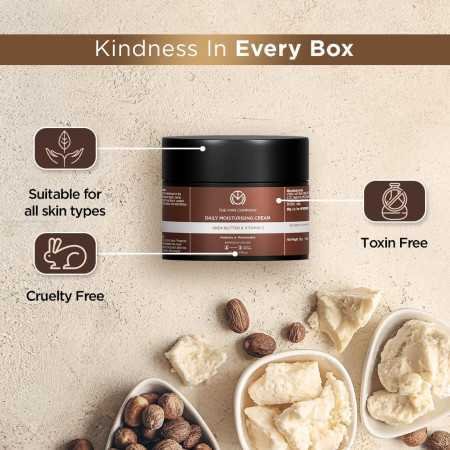 The Man Company Non-Sticky Daily Moisturizing Cream for Dry Skin | Moisturizes & Hydrates with Shea Butter, Vitamin E & Coco