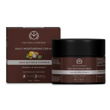 The Man Company Non-Sticky Daily Moisturizing Cream for Dry Skin | Moisturizes & Hydrates with Shea Butter, Vitamin E & Coco