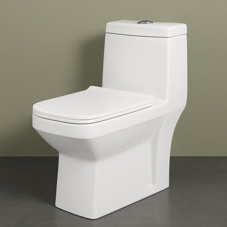 KrissKross Premium One Piece Ceramic Western Floor Mounted One Piece Water Closet Western Toilet/Commode/European Commode With