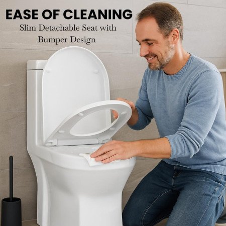 KrissKross Premium One Piece Ceramic Western Floor Mounted One Piece Water Closet Western Toilet/Commode/European Commode With