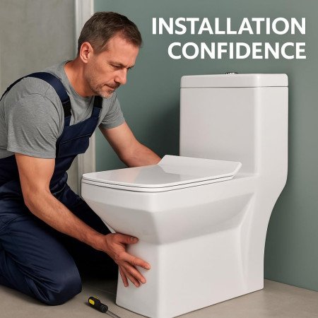 KrissKross Premium One Piece Ceramic Western Floor Mounted One Piece Water Closet Western Toilet/Commode/European Commode With