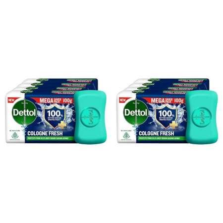 Dettol Cologne Fresh Bathing Soap Bar with 100% better odour protection- 100g Pack of 4, (400gm)