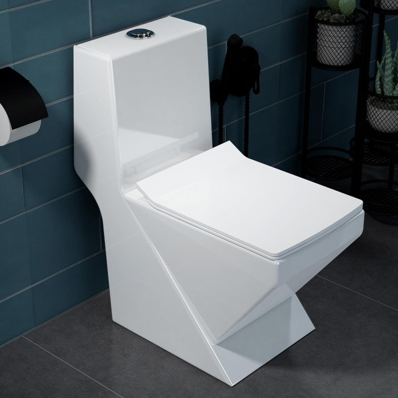 Plantex Commode for Toilet/Rimless Ceramic One Piece Western Toilet/Commode with Soft Closing Toilet Seat - S Trap Outlet