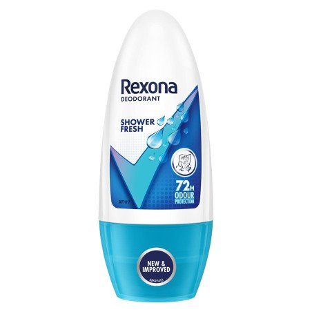 Rexona Shower Fresh Underarm Roll On Deodorant For Women, Antiperspirant, Removes Odour, Keeps Skin Fresh & Clean, Alcohol Free,