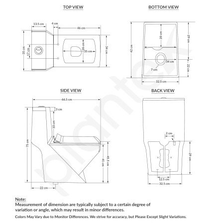 Plantex Commode for Toilet/Rimless Ceramic One Piece Western Toilet/Commode with Soft Closing Toilet Seat - S Trap Outlet