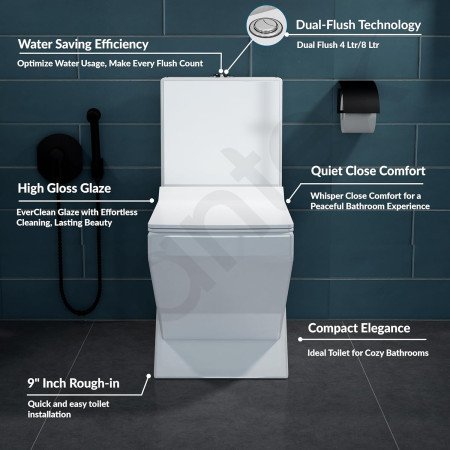 Plantex Commode for Toilet/Rimless Ceramic One Piece Western Toilet/Commode with Soft Closing Toilet Seat - S Trap Outlet