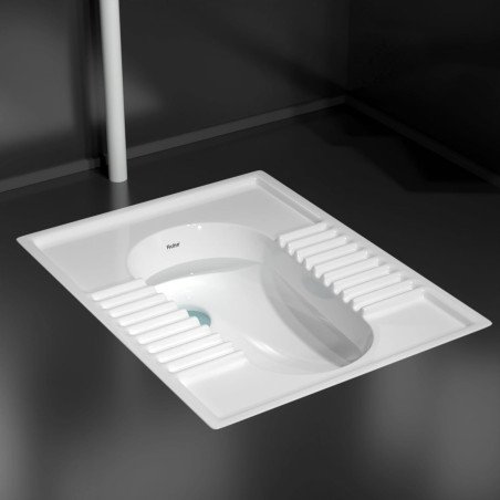 Ruhe® Orrisa Pan Indian Toilet | Premium Ceramic Squat Pan | Durable, Crack-Resistant Toilet Seat | Water-Efficient Flush,