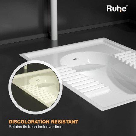 Ruhe® Orrisa Pan Indian Toilet | Premium Ceramic Squat Pan | Durable, Crack-Resistant Toilet Seat | Water-Efficient Flush,