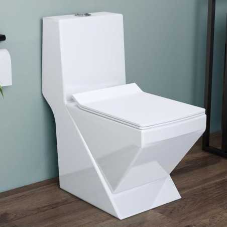 Plantex Platinum S Trap One Piece Commode Toilet/Rimless Washdown Flush for Toilet/Western Commode with Soft Close Toilet Seat