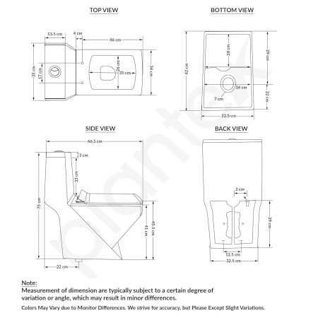 Plantex Platinum S Trap One Piece Commode Toilet/Rimless Washdown Flush for Toilet/Western Commode with Soft Close Toilet Seat